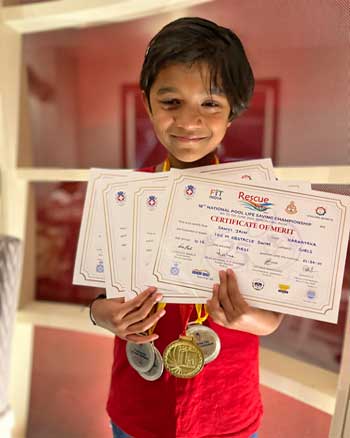 Sanvi Jain of Grade-5E wins in RLSS 18th Lifesaving National Championship