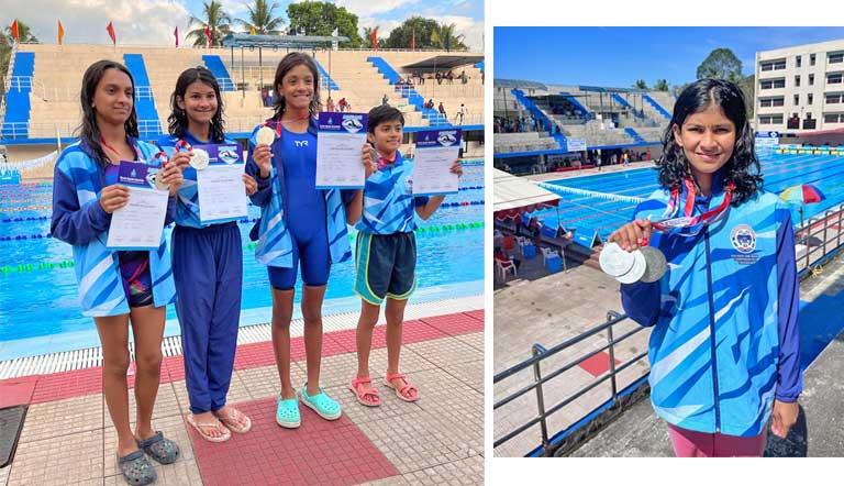 Dhanya Nataraj Naik of Grade 5 has won total 3 silver medals in Swimming