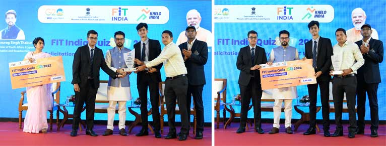 Vandan K Jain & Venkatarama Sastry Fit India quiz 2022 winners