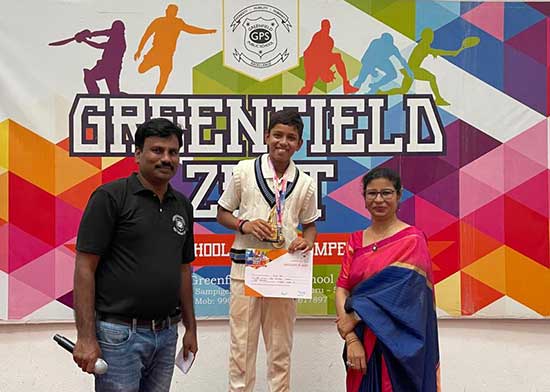 Arya Raj was awarded as Best Batsman of the Tournament at Greenfield Zest Cricket Tournament