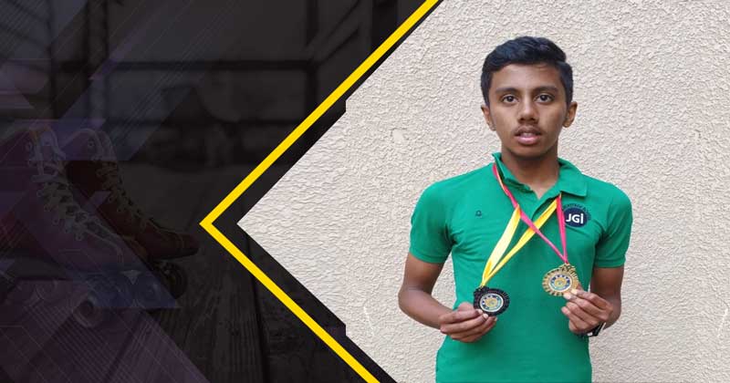 Mourya M Reddy of Grade 9 won 2 medals in Skating Competition