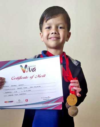 Shaurya Rushil Sanghvi of Grade 1 has won 3 medals