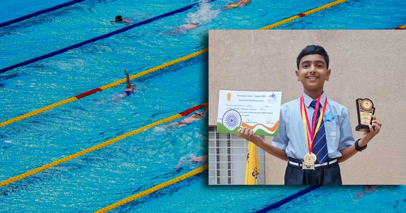 Shishir Vinay Rao of Grade 6 won 3 medals in the Freedom Contest Swimming Competition