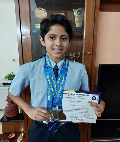  P.Venyashree of Grade 6 has won 3 medals in Swimming Competition 2022