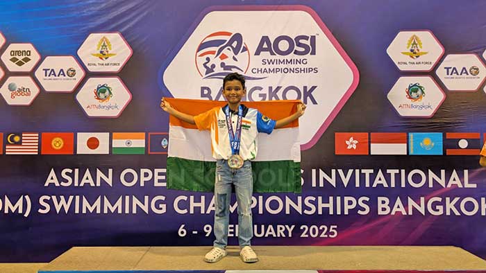 Reeyansh Sunkara wins medals in AOSI Swimming Competition, Bangkok 2025