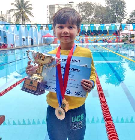 Shaurya Rushil Sanghvi of Grade 1 has won 2 medals at Pooja Aquatic Center 2022