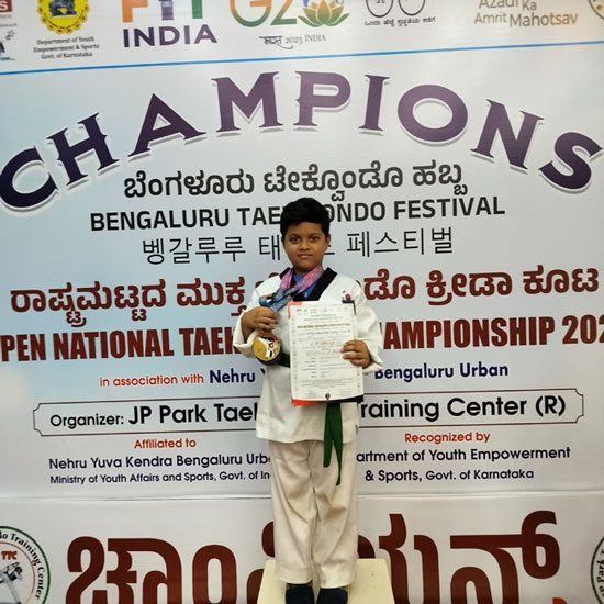 Shreyansh Kumar wins in Taekwondo tournament 2023