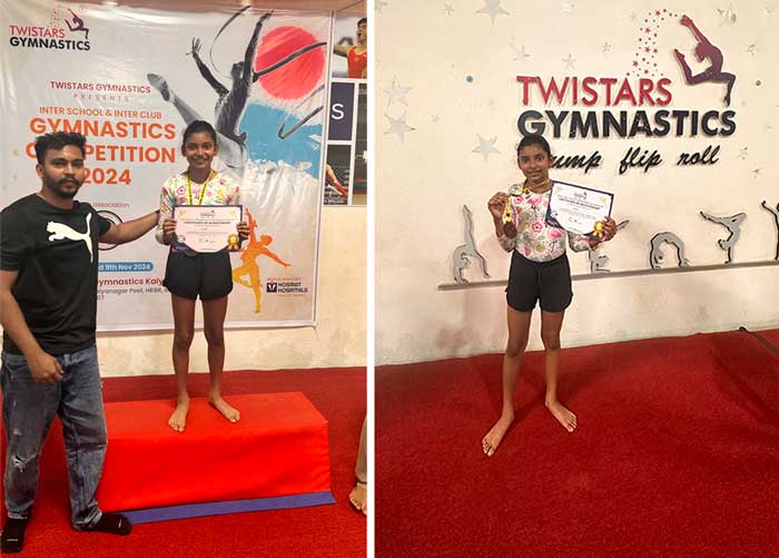 JHS Student Swara Vachan won bronze medal at gymnastics competition