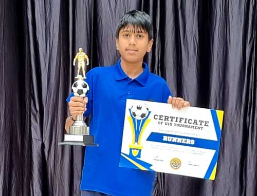 JHS student Tushar bagged runner up position in Octavio Football Tournament
