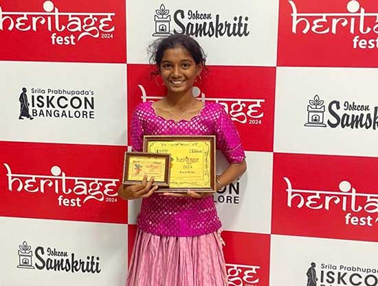  JHS student Yashika Sunkara won first prize in painting