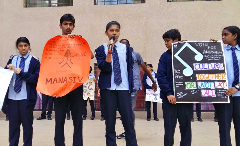 JHS, Bangalore Students Campaigning for Cabinet Election